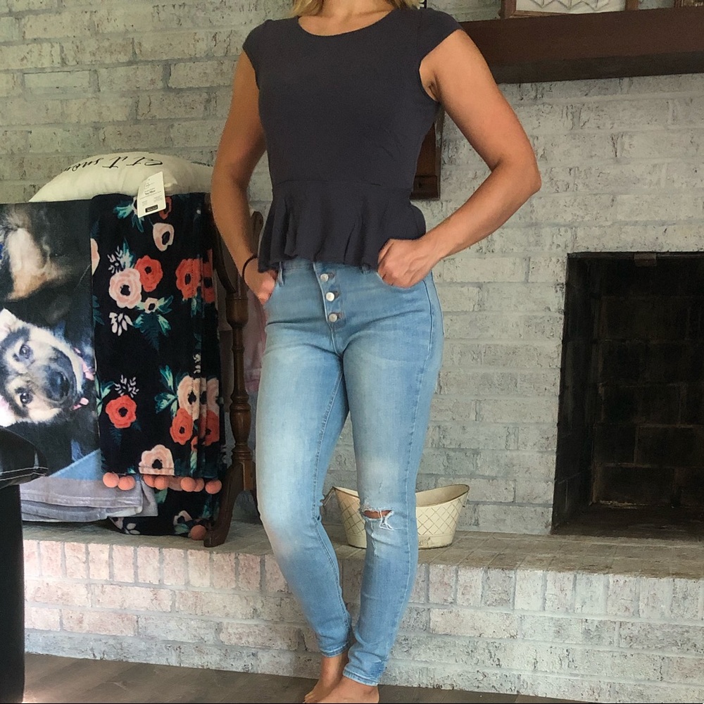 Casual zipper back blouse